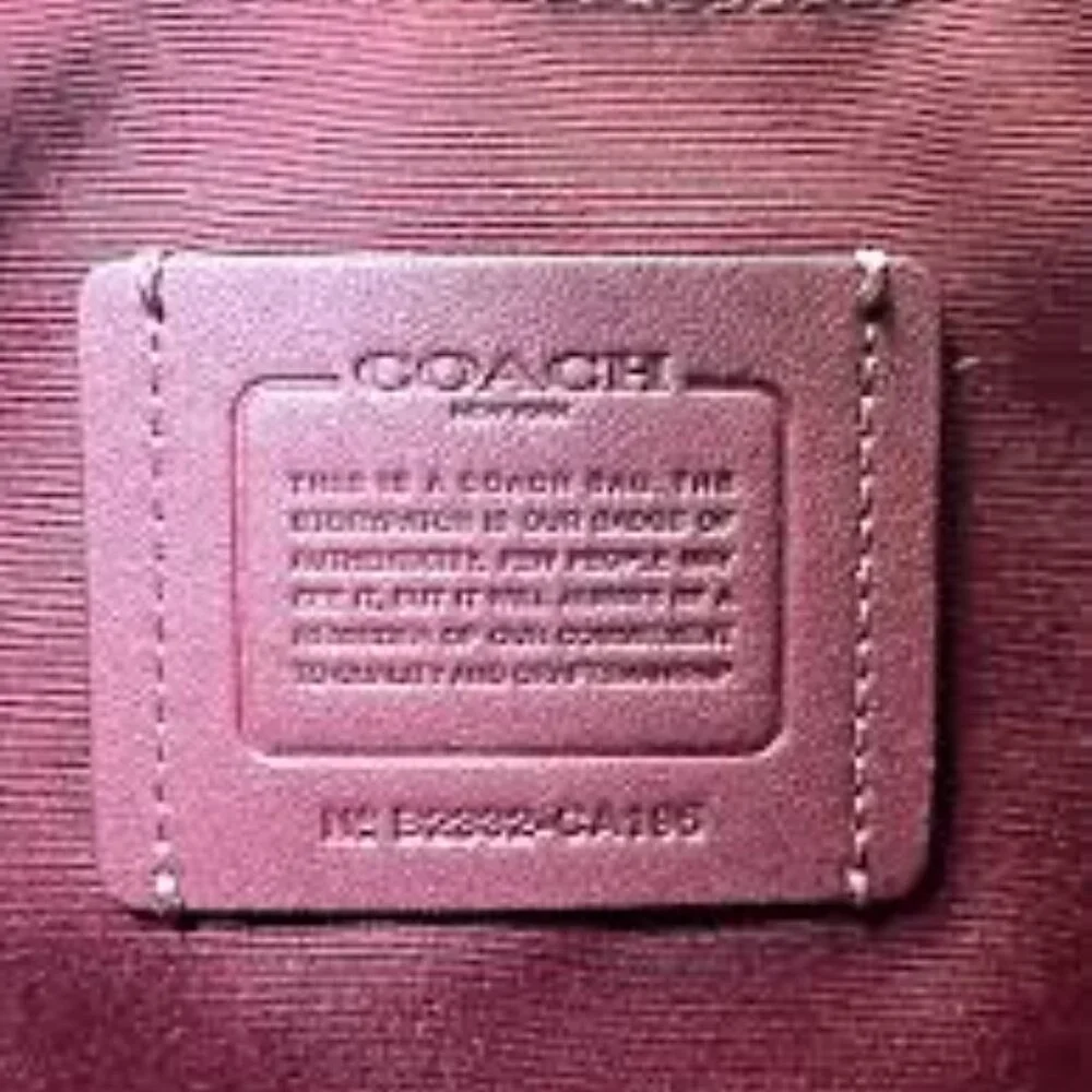Coach Red Signature Canvas Crossbody Bag with Pink Stripe